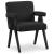 Woodloch Boucle Fabric Accent Chair with Black Finish Solid Wood Frame