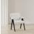 Woodloch Boucle Fabric Accent Chair with Black Finish Solid Wood Frame