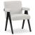 Woodloch Boucle Fabric Accent Chair with Black Finish Solid Wood Frame