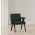 Woodloch Boucle Fabric Accent Chair with Black Finish Solid Wood Frame