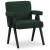 Woodloch Boucle Fabric Accent Chair with Black Finish Solid Wood Frame