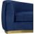 Julian Velvet Chaise Lounge with Gold Stainless Steel Base