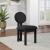 Napa Boucle Fabric Dining Chair with Solid Black Wood Frame