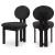 Napa Boucle Fabric Dining Chair with Solid Black Wood Frame