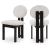 Napa Boucle Fabric Dining Chair with Solid Black Wood Frame