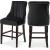 Oxford Velvet Counter Stool with Espresso Wood Legs
