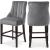 Oxford Velvet Counter Stool with Espresso Wood Legs