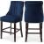 Oxford Velvet Counter Stool with Espresso Wood Legs
