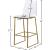 Lumen Polycarbonate Counter Stool with Gold Metal Frame