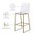 Lumen Polycarbonate Counter Stool with Gold Metal Frame