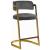 Stephanie Velvet Counter Stool with Polished Gold Metal Frame