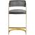Stephanie Velvet Counter Stool with Polished Gold Metal Frame