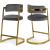 Stephanie Velvet Counter Stool with Polished Gold Metal Frame