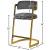 Stephanie Velvet Counter Stool with Polished Gold Metal Frame