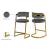 Stephanie Velvet Counter Stool with Polished Gold Metal Frame