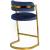 Stephanie Velvet Counter Stool with Polished Gold Metal Frame