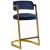 Stephanie Velvet Counter Stool with Polished Gold Metal Frame