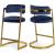 Stephanie Velvet Counter Stool with Polished Gold Metal Frame