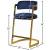 Stephanie Velvet Counter Stool with Polished Gold Metal Frame