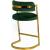 Stephanie Velvet Counter Stool with Polished Gold Metal Frame
