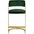 Stephanie Velvet Counter Stool with Polished Gold Metal Frame