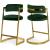Stephanie Velvet Counter Stool with Polished Gold Metal Frame