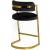 Stephanie Velvet Counter Stool with Polished Gold Metal Frame