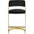 Stephanie Velvet Counter Stool with Polished Gold Metal Frame