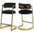 Stephanie Velvet Counter Stool with Polished Gold Metal Frame