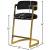 Stephanie Velvet Counter Stool with Polished Gold Metal Frame