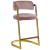 Stephanie Velvet Counter Stool with Polished Gold Metal Frame