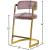 Stephanie Velvet Counter Stool with Polished Gold Metal Frame