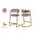 Stephanie Velvet Counter Stool with Polished Gold Metal Frame