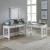 Magnolia Manor Distressed White L-Desk Set
