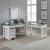 Magnolia Manor Antique White L-Shaped Office Desk Set
