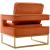 Noah Velvet Accent Chair with Gold Stainless Steel Base