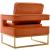Noah Velvet Accent Chair with Gold Stainless Steel Base