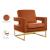 Noah Velvet Accent Chair with Gold Stainless Steel Base
