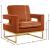 Noah Velvet Accent Chair with Gold Stainless Steel Base