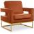 Noah Velvet Accent Chair with Gold Stainless Steel Base