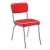 Retro Open Back Leatherette Side Chairs with Chromed Base