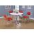 Retro Open Back Leatherette Side Chairs with Chromed Base