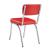Retro Open Back Leatherette Side Chairs with Chromed Base