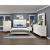 Ripple Chenille/Faux Marble/Wood Eastern King Panel Bed with LED Lighting