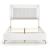 Ripple Chenille/Faux Marble/Wood Queen Panel Bed with LED Lighting