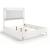 Ripple Chenille/Faux Marble/Wood Queen Panel Bed with LED Lighting
