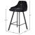 Viviene Velvet Counter Stool with Matte Black Legs