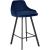 Viviene Velvet Counter Stool with Matte Black Legs