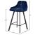 Viviene Velvet Counter Stool with Matte Black Legs