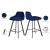 Viviene Velvet Counter Stool with Matte Black Legs